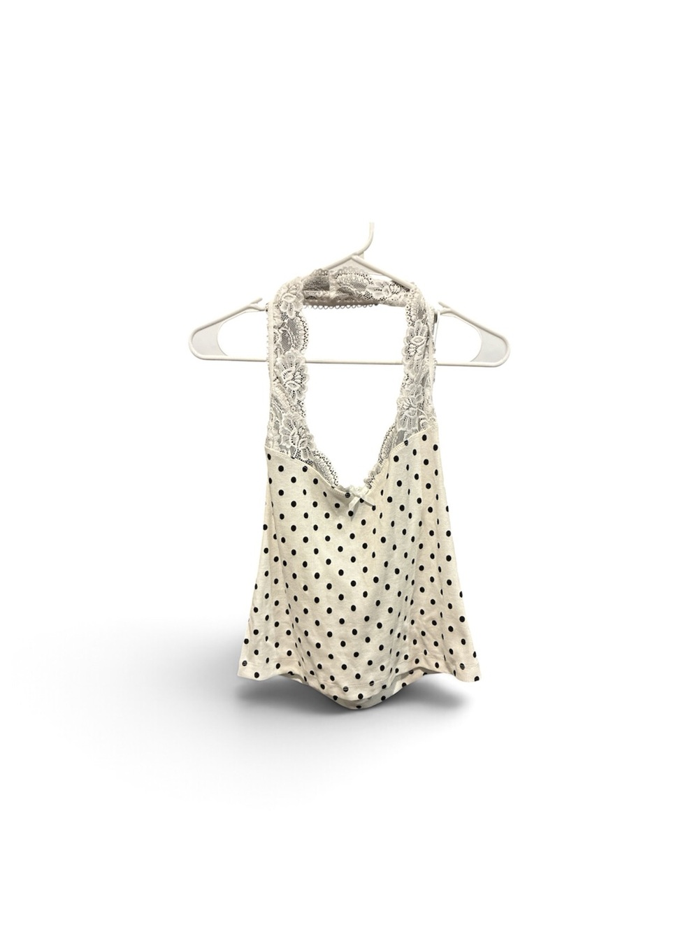 wild fable Cream and Black Polka Dot Lace-Trim Camisole